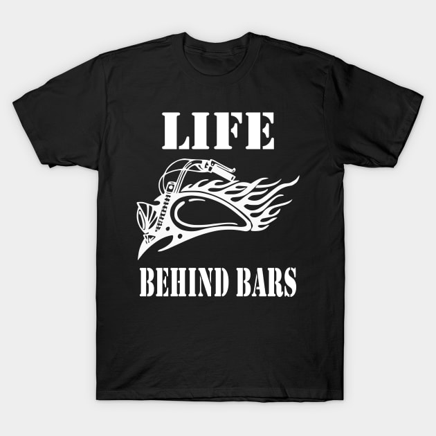 Life Behind Bars Motorcycle Design T-Shirt by Journees